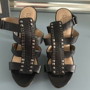 RACHEL ROY black pumps studded heels platform womens size 8.5 M